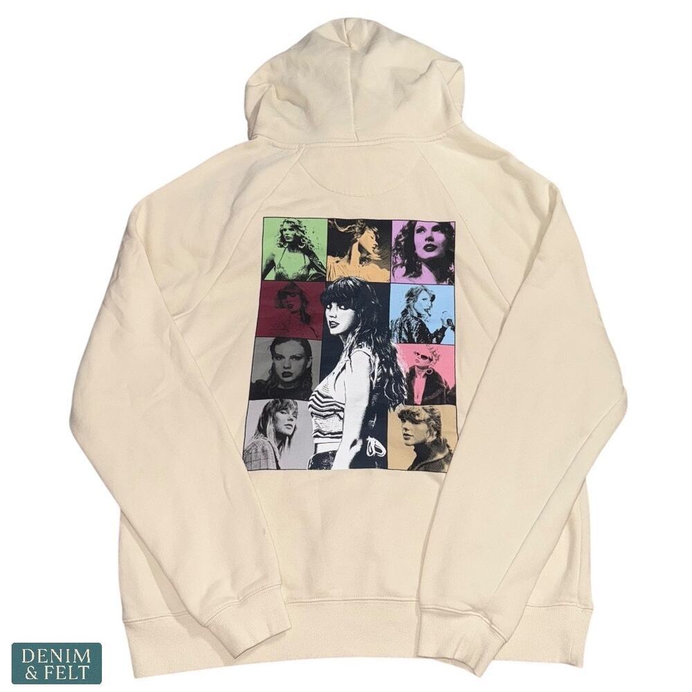 Taylor Swift The Eras Tour Beige Hoodie Medium Official Concert Merch NEW!! - Picture 6 of 14